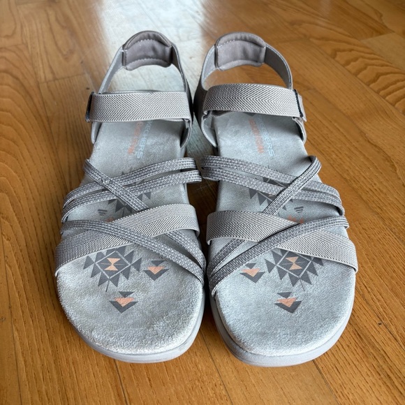 Skechers Shoes - SKECHERS REGGAE SLIM MEADOW GRAZER SANDALS Shoes Aplix 163193 Taupe Beige Size 8